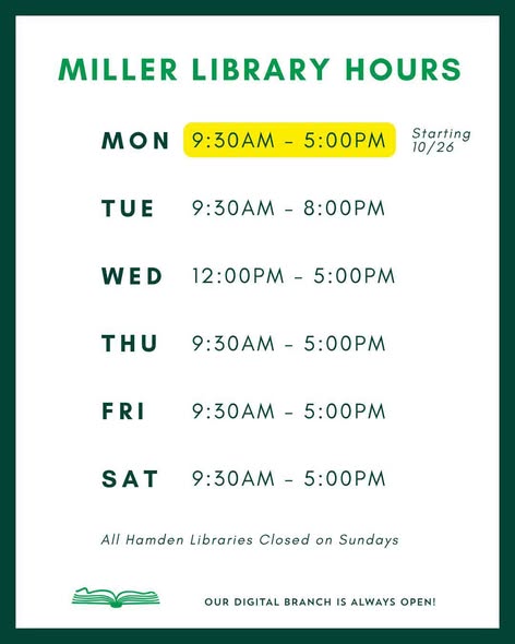 Miller Library Hours